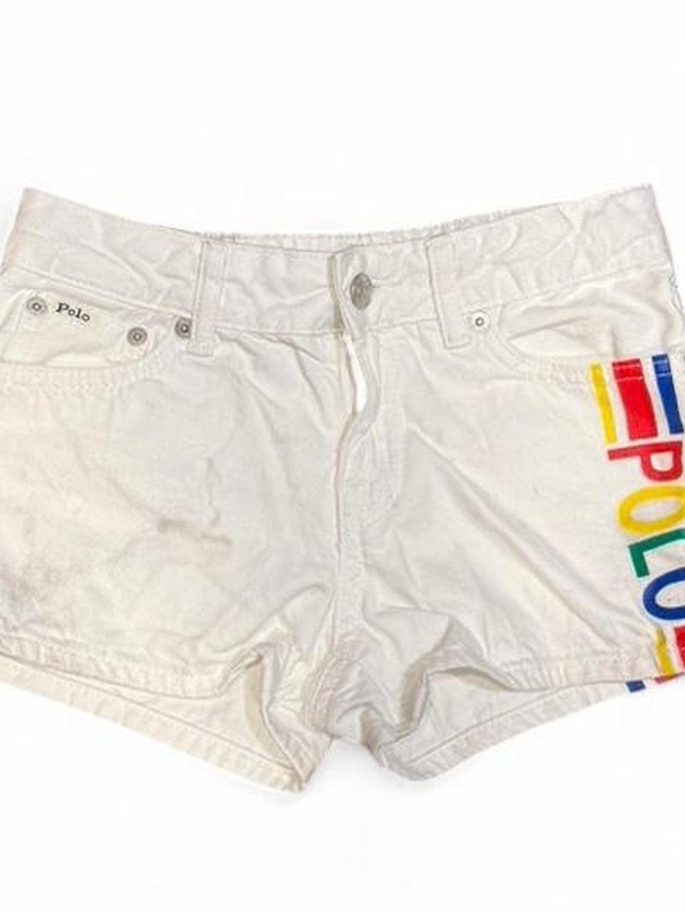 Y2K Polo Ralph Lauren Striped White Low Rise Booty Shorts